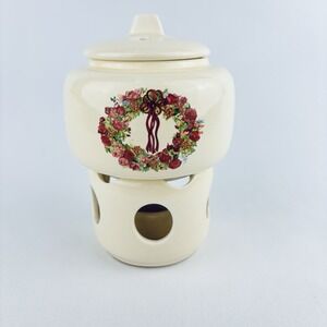 Vintage 1987 Potpourri Press Simmering Pot Taiwan Flower Wreath Bow Cottagecore